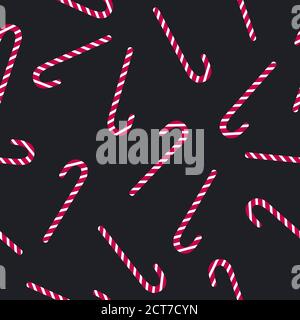 Candy Cane Vektor nahtloses Muster in flachem Design Stock Vektor