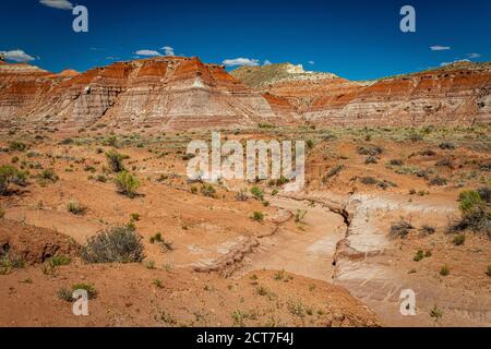 Der Toadhocker Trail führt zu einem Gebiet von Hoodoos und Ausgewogene Felsformationen durch Jahrhunderte der Erosion und ist geschaffen Teil der Grand Staircase-Escala Stockfoto