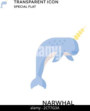 Narwhal Vektor-Symbol. Flache Illustration. Vektor EPS 10. Stock Vektor