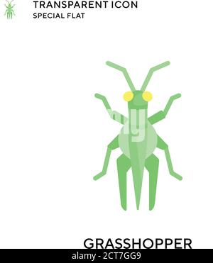 Grasshopper-Vektorsymbol. Flache Illustration. Vektor EPS 10. Stock Vektor