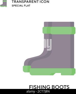 Vektorsymbol „Angelstiefel“. Flache Illustration. Vektor EPS 10. Stock Vektor