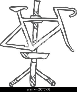 Fahrradständer-Symbol im Skizzenstil. Vektorgrafik. Stock Vektor