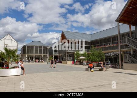 Allgemeine Ansicht des Arc Shopping Centre, Bury St Edmunds, Suffolk, Großbritannien. Stockfoto