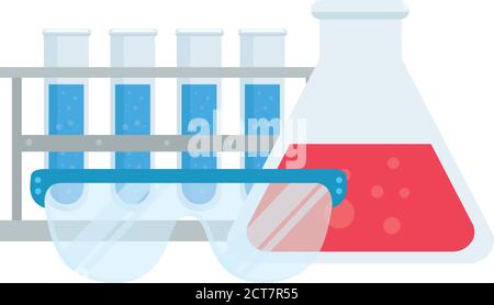 Laborröhrchen Gläser und Kolben Vektor-Design Stock Vektor
