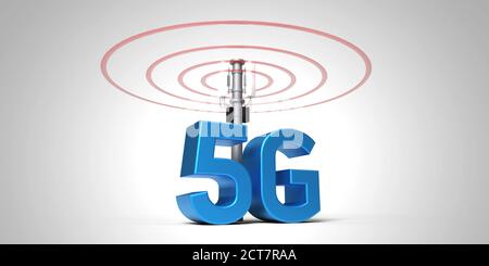 Illustration zu den Gefahren von 5G 3D Rendering Stockfoto