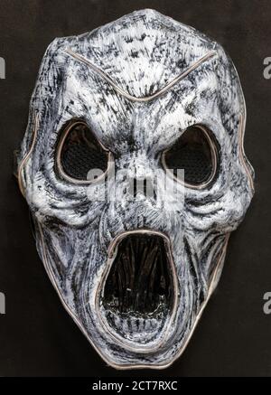 Hell-Up El Wire Wailing Mask Isoliert Gegen Schwarzen Hintergrund Stockfoto