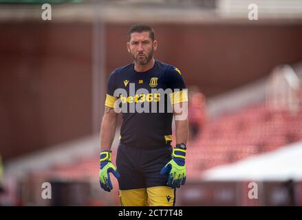 Stoke on Trent, Großbritannien. 20. Sep, 2020. Während der Sky Bet Championship Behind Closed Doors Match zwischen Stoke City und Bristol City im Britannia Stadium, Stoke-on-Trent, England am 20. September 2020. Foto von Andy Rowland/Prime Media Images. Kredit: Prime Media Images/Alamy Live Nachrichten Stockfoto