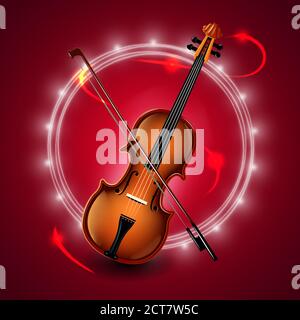 Set von klassischen Musikviolinen Instrumente in Silhouette Stil, wie Emblem. Stock Vektor