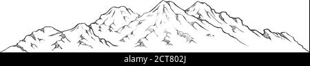 Handgezeichnete Berge Vektorgrafik Stock Vektor