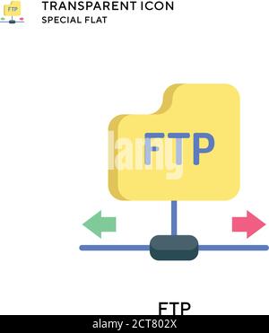 FTP-Vektor-Symbol. Flache Illustration. Vektor EPS 10. Stock Vektor