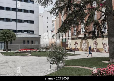 Park in der Stadt Miranda de Ebro, Burgos, Kastilien und Leon, Spanien, Europa Stockfoto