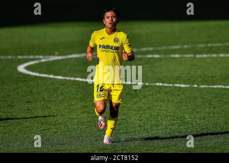 VILLAREAL, SPANIEN - 19. SEPTEMBER: Takefusa Kubo aus villarreal beim La Liga Santander Spiel zwischen Villarreal CF und SD Eibar am 19. september 2020 im Estadio de la Ceramica in Villarreal, Spanien. *** Ortsüberschrift *** Takefusa KuboTakefusa Kubo Stockfoto