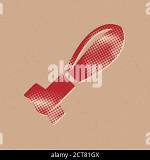 Mörserrakete Symbol in Halbton-Stil. Grunge Hintergrund Vektor Illustration. Stock Vektor