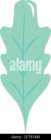 Herbsteiche Blatt Symbol auf weißem Hintergrund, flacher Stil, Vektor-Illustration Stock Vektor