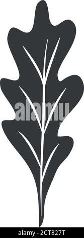 Herbstlaub Konzept, Blatt aus Eiche Symbol auf weißem Hintergrund, Silhouette Stil, Vektor-Illustration Stock Vektor