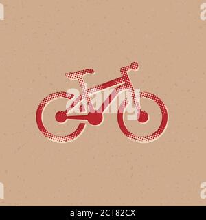 Mountainbike-Ikone im Halbton-Stil. Grunge Hintergrund Vektor Illustration. Stock Vektor