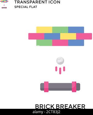Vektorsymbol „Brick Breaker“. Flache Illustration. Vektor EPS 10. Stock Vektor