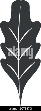 Herbsteiche Blatt Symbol auf weißem Hintergrund, Silhouette Stil, Vektor-Illustration Stock Vektor