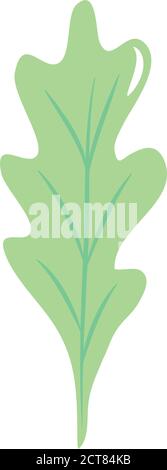 Herbstlaub Konzept, Blatt aus Eiche Symbol auf weißem Hintergrund, flacher Stil, Vektor-Illustration Stock Vektor