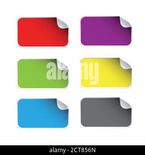 Leere bunte Etiketten Aufkleber gesetzt Stock Vektor