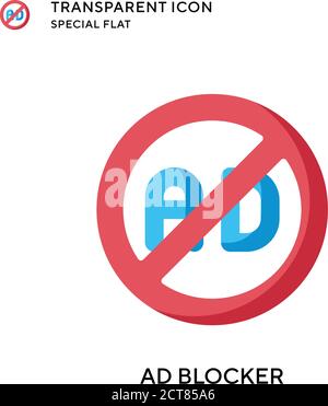 Vektorsymbol für Werbeblocker. Flache Illustration. Vektor EPS 10. Stock Vektor