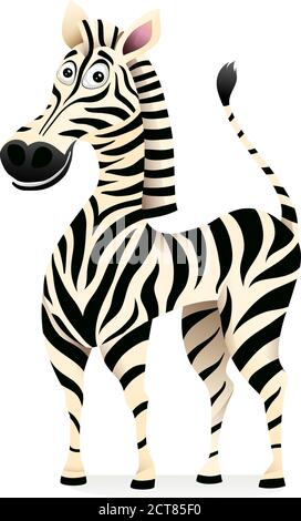 Afrikanische Tier Zebra 3d Vektor Charakter Design Stock Vektor