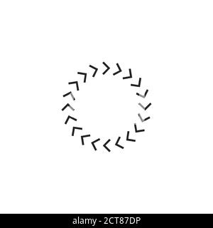 Drehpfeile, Chevron Pfeile im Kreis. Vektorgrafik für Rohware isoliert Stock Vektor