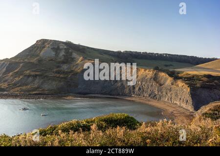 Chapman's Pool - eine natürlich vorkommende Bucht entlang der Südwestküste auf der Isle of Purbeck in Dorset, England, Großbritannien Stockfoto