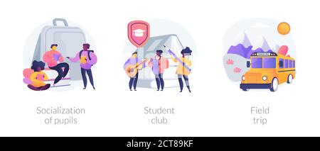 Schule Umwelt abstrakte Konzept Vektor Illustrationen. Stock Vektor