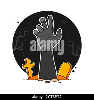 zombie Hand aus der Hölle. Untote Hand - Vektor Stock Vektor