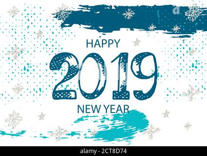 Universeller Hintergrund 2019. Abstrakter Hintergrund Frohes neues Jahr. Farbenfrohe Elemente. Abdeckung Stock Vektor