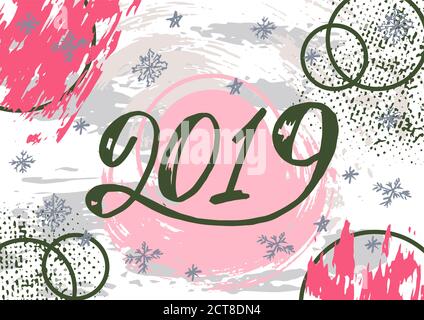 Neujahr Hintergrund. Abstrakter Hintergrund 2019. Frohes Neues Jahr Stock Vektor