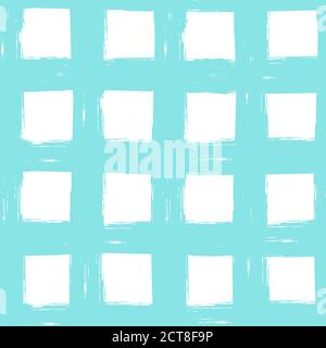 Nahtloses Streifenmuster. Abstrakte Streifen. Handzeichnung, Pinsel, Blots. Moderne Texturen. Ursprünglicher geometrischer Hintergrund. Karierter Hintergrund, quadratisch Stock Vektor