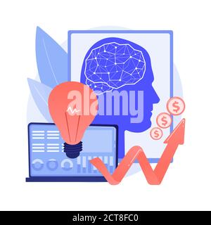 Künstliche Intelligenz in der Finanzierung abstrakte Konzept Vektor Illustration. Stockfoto