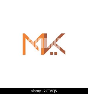 Buchstabe mk einfache geometrische bunte Immobilien Symbol Logo Vektor Stock Vektor