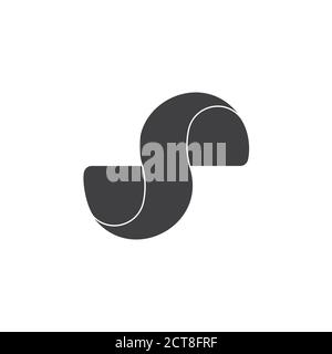 Einfache Kurven geometrischen 3D-Design logo Vektor Stock Vektor