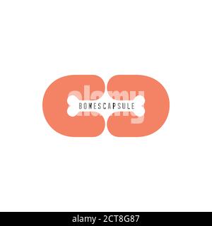 Bone-Form Buchstaben cd-Logo-Vektor Stock Vektor