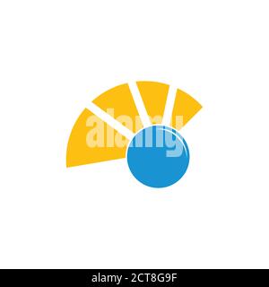 Globaler Sonnenaufgang einfacher Logo-Vektor Stock Vektor
