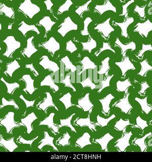 Handzeichnung, Hintergrund. Modisches Nahtloses Muster. Stilvolles, filigranes Muster. Pinselstriche, Flecken. Interessante Texturen. Grün und weiß Stock Vektor