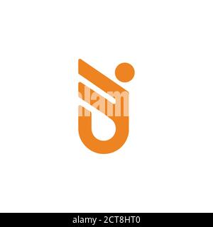 Buchstabe j Einfache Flügel geometrische Linie Symbol Logo Vektor Stock Vektor