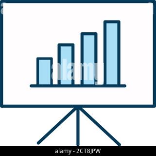 Infografik Balken Diagramm auf der Linie und füllen Stil Symbol vektordesign Stock Vektor