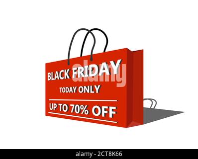 Black firday auf Einkaufstasche Design Werbung, Vektor-Illustration Stock Vektor