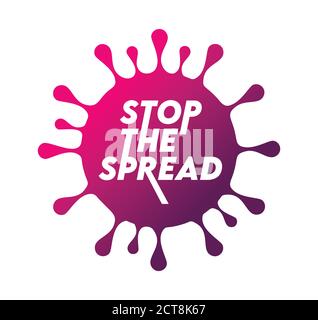 Eine Vektordarstellung des Corona-Virus-Bewusstseins, um das zu stoppen Verbreitung der Keimkampagne Zeichen Stock Vektor