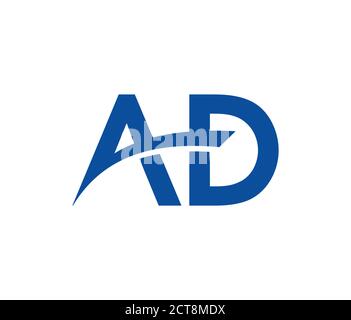 Ein Vektor-Illustration Logo von AD und Swoosh Monogramm Initial Logo-Schriftzug Stock Vektor