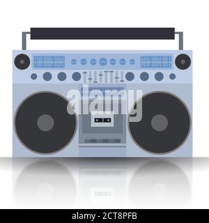 Vektor flache Illustration Boombox. Kassettenrekorder. Vektor-Element für Ihre Kreativität Stock Vektor