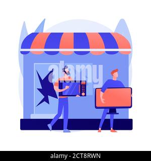 Plünderung abstraktes Konzept Vektor Illustration. Stock Vektor