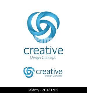 Kreative einfache Design Windmühle Logo. Vektor mit wirbelndem Symbol. symbol mit flacher windrad isoliert Stock Vektor