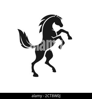 Stehende Pferd Seitenansicht schwarz Vektor Silhouette Design Stock Vektor