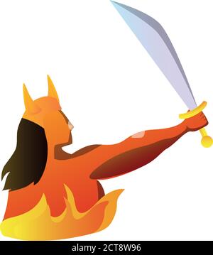 ravana Dämon auf weißem Hintergrund Vektor Illustration Design Stock Vektor