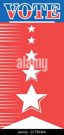 usa Votum Banner mit Sternen detaillierten Stil Icon Design, Wahlen und Präsidenten Tag Thema Vektor-Illustration Stock Vektor